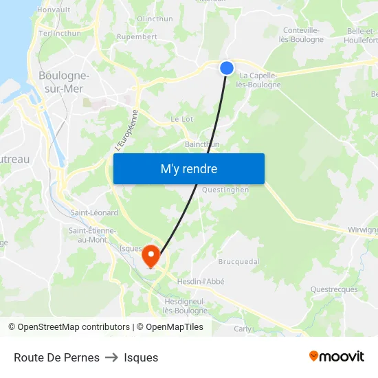 Route De Pernes to Isques map