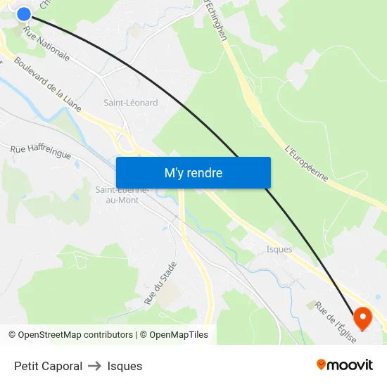 Petit Caporal to Isques map