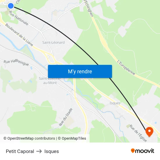 Petit Caporal to Isques map
