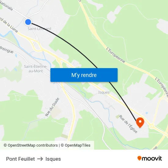 Pont Feuillet to Isques map