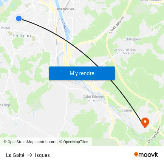 La Gaité to Isques map