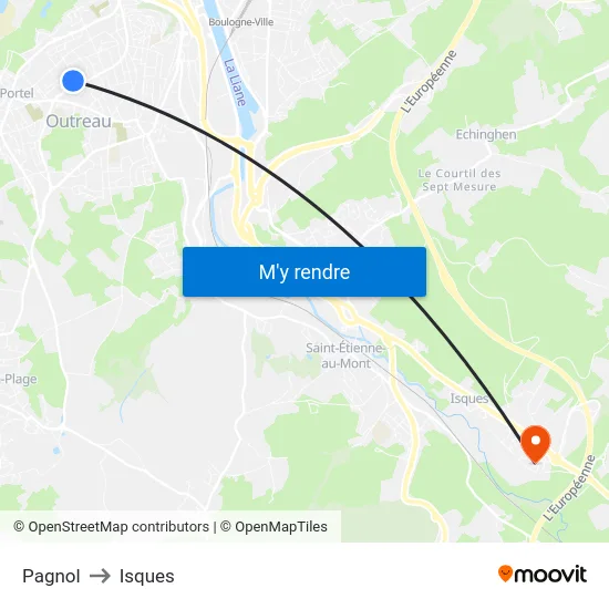 Pagnol to Isques map