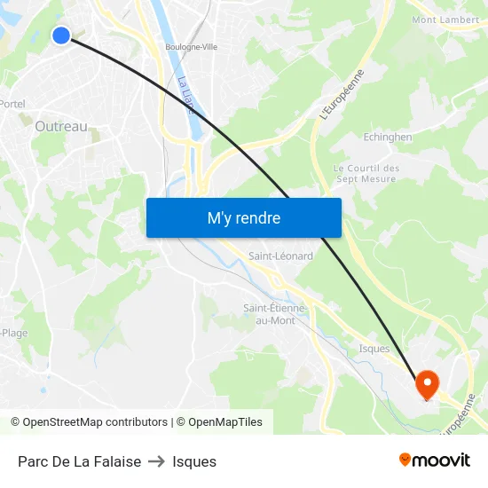 Parc De La Falaise to Isques map