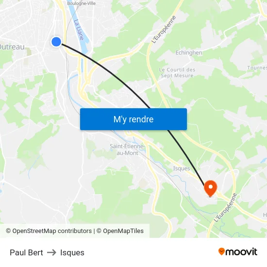 Paul Bert to Isques map