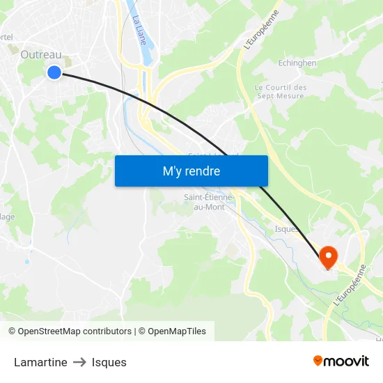 Lamartine to Isques map