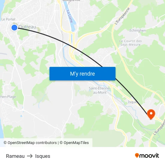 Rameau to Isques map