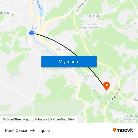 René Cassin to Isques map