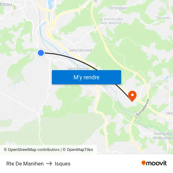 Rte De Manihen to Isques map