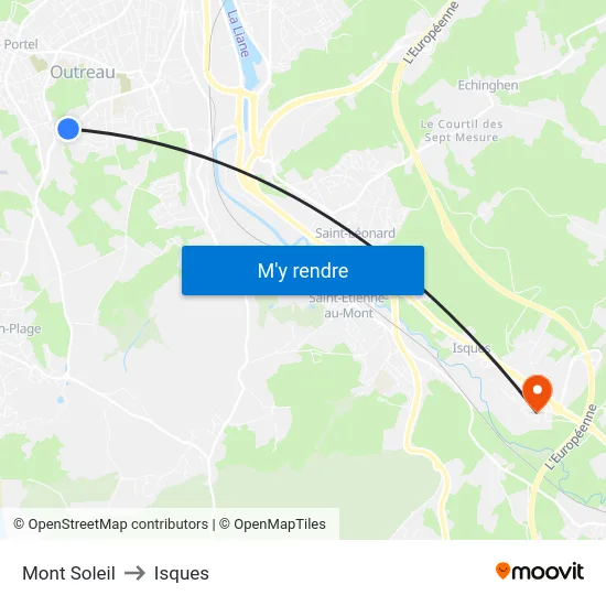 Mont Soleil to Isques map