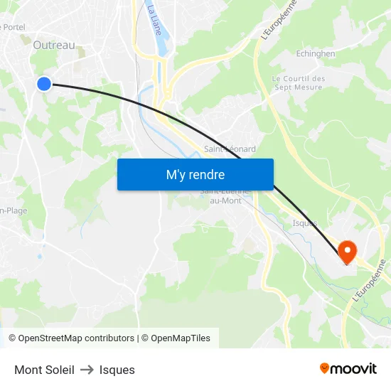 Mont Soleil to Isques map