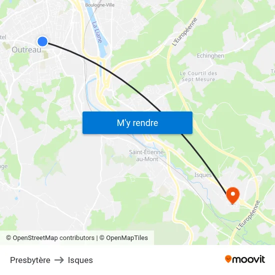 Presbytère to Isques map