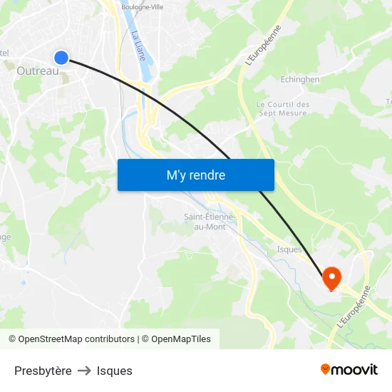 Presbytère to Isques map