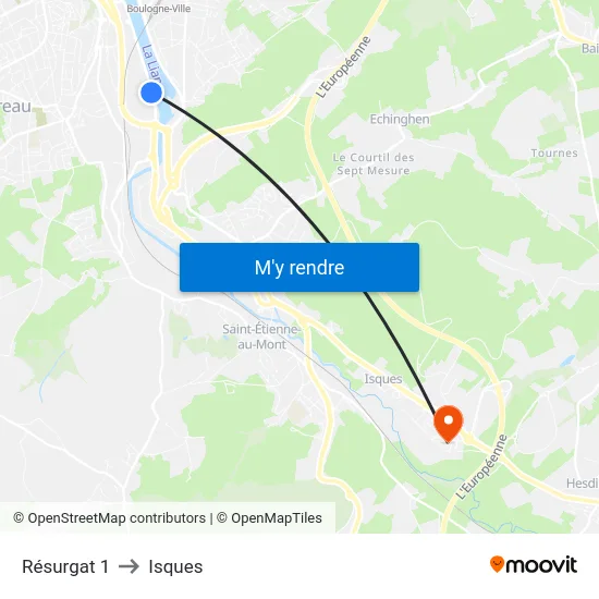 Résurgat 1 to Isques map