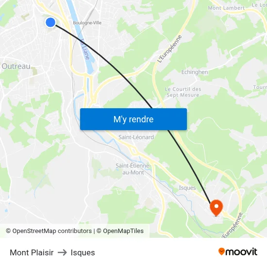 Mont Plaisir to Isques map