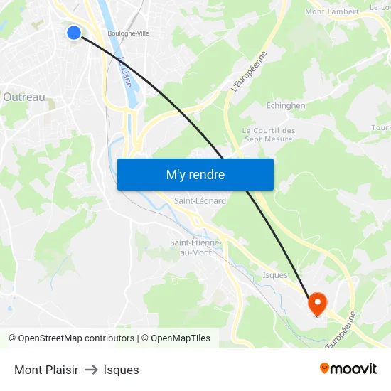 Mont Plaisir to Isques map