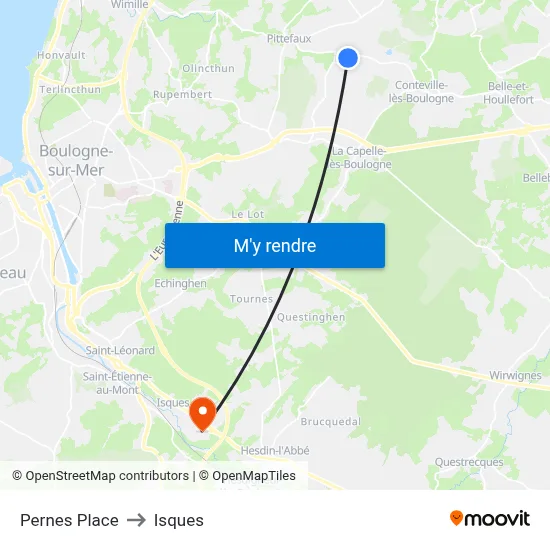 Pernes Place to Isques map