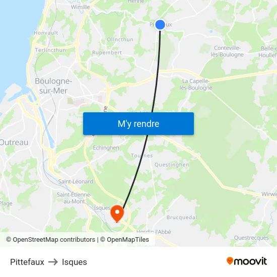 Pittefaux to Isques map