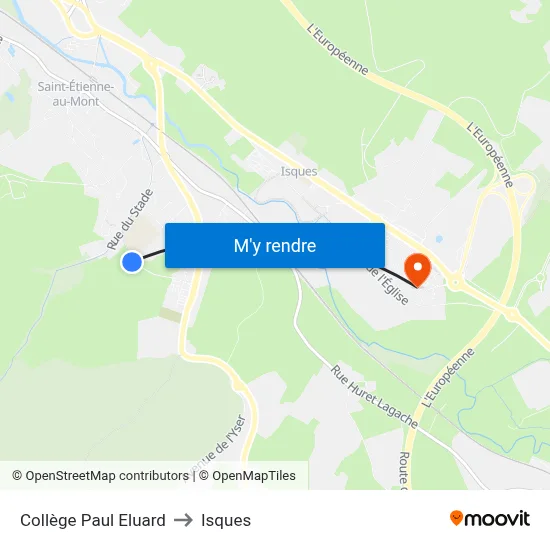 Collège Paul Eluard to Isques map