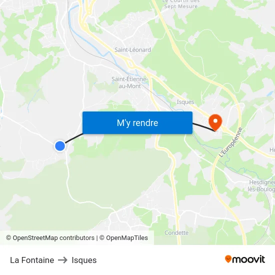 La Fontaine to Isques map