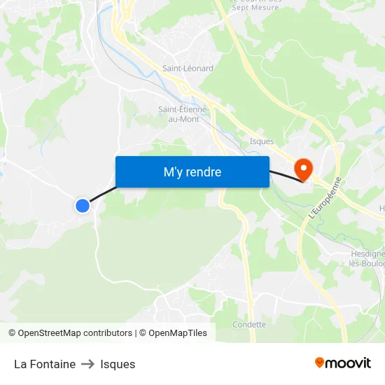 La Fontaine to Isques map