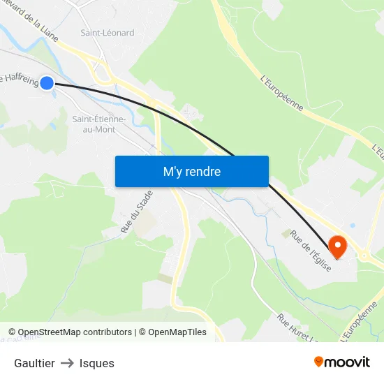 Gaultier to Isques map