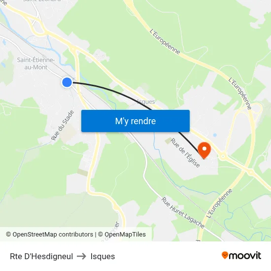 Rte D'Hesdigneul to Isques map