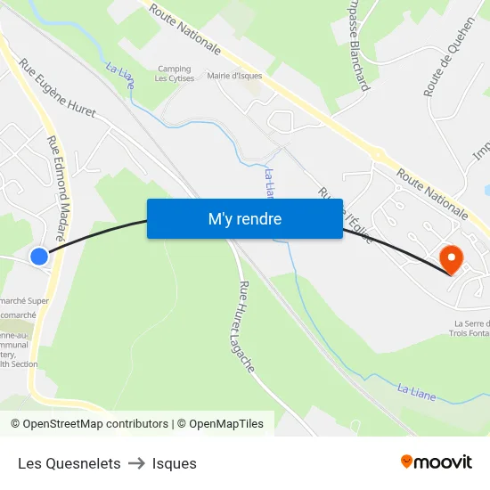 Les Quesnelets to Isques map