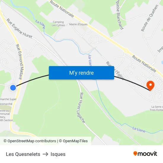 Les Quesnelets to Isques map