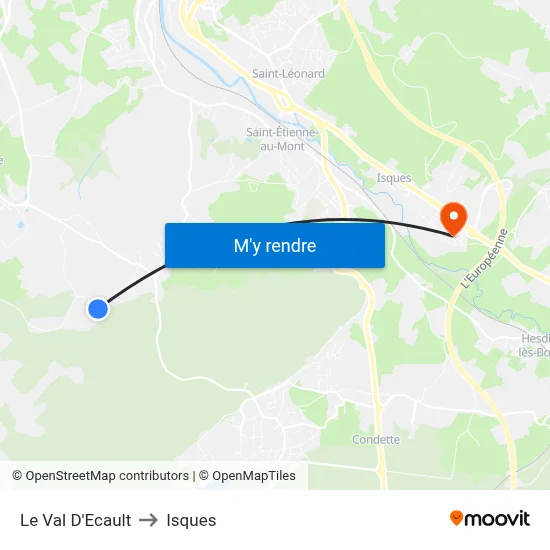 Le Val D'Ecault to Isques map