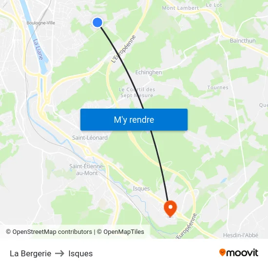 La Bergerie to Isques map