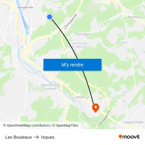 Les Bouleaux to Isques map