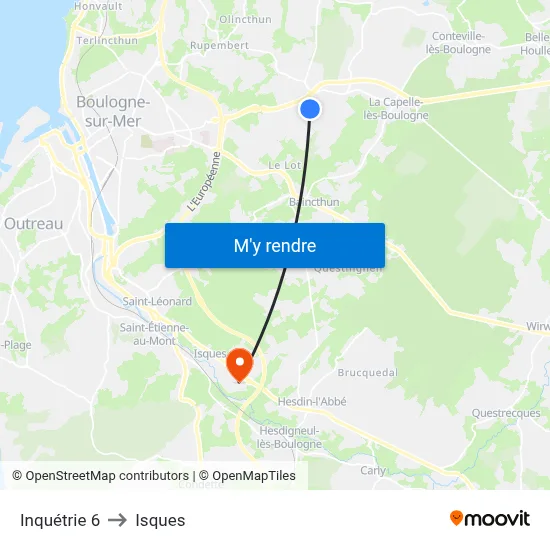 Inquétrie 6 to Isques map