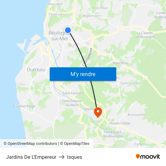 Jardins De L'Empereur to Isques map