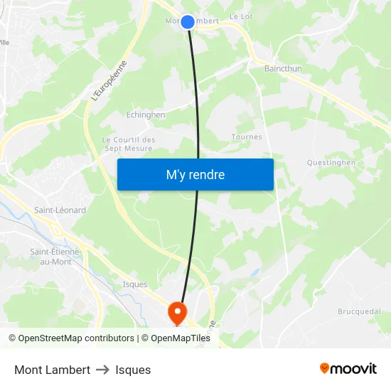 Mont Lambert to Isques map