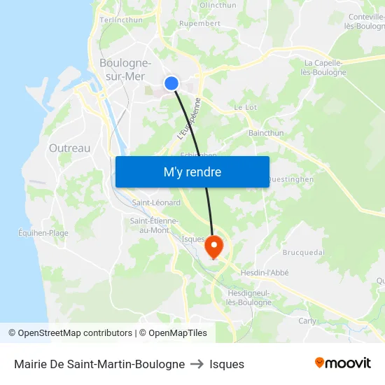 Mairie De Saint-Martin-Boulogne to Isques map