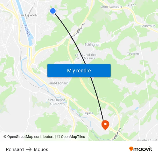 Ronsard to Isques map