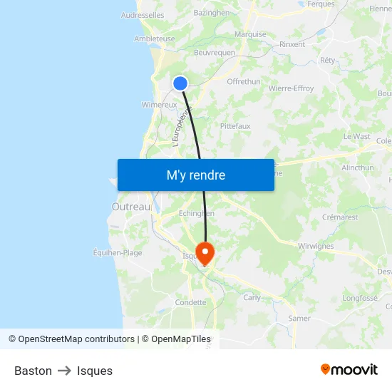 Baston to Isques map