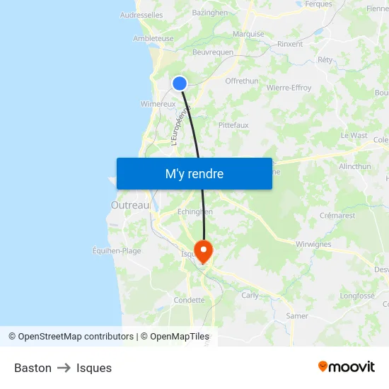 Baston to Isques map