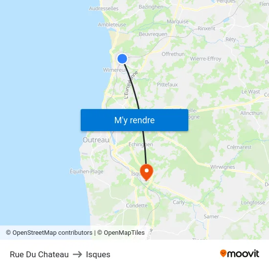 Rue Du Chateau to Isques map