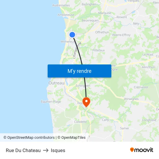 Rue Du Chateau to Isques map