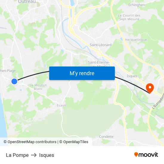 La Pompe to Isques map