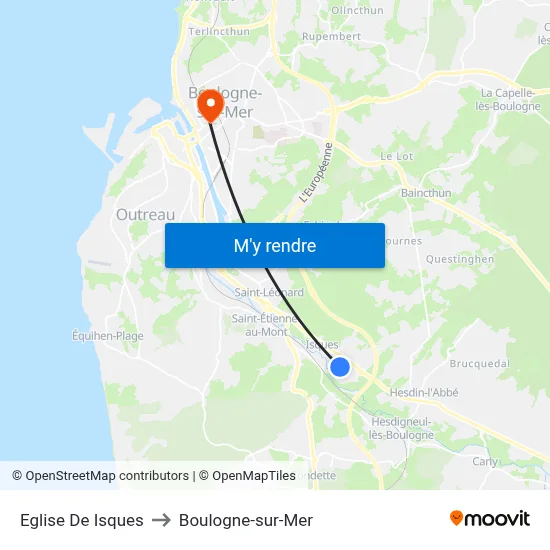 Eglise De Isques to Boulogne-sur-Mer map