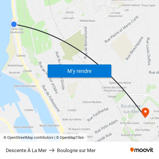 Descente À La Mer to Boulogne sur Mer map