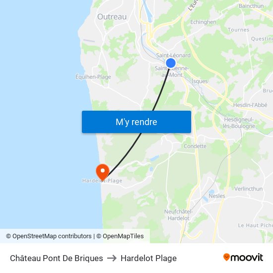 Château Pont De Briques to Hardelot Plage map