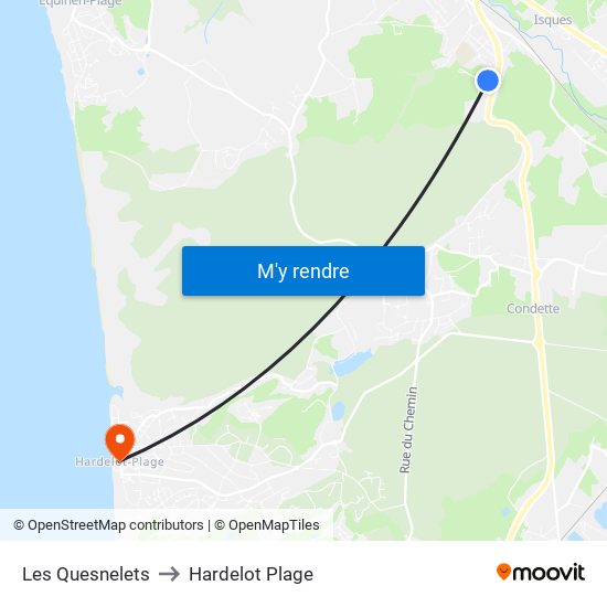 Les Quesnelets to Hardelot Plage map