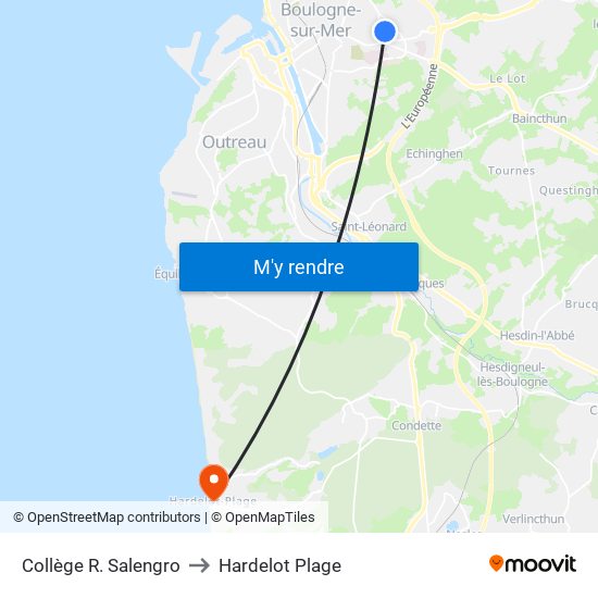 Collège R. Salengro to Hardelot Plage map