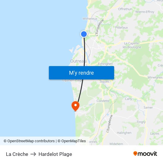 La Crèche to Hardelot Plage map