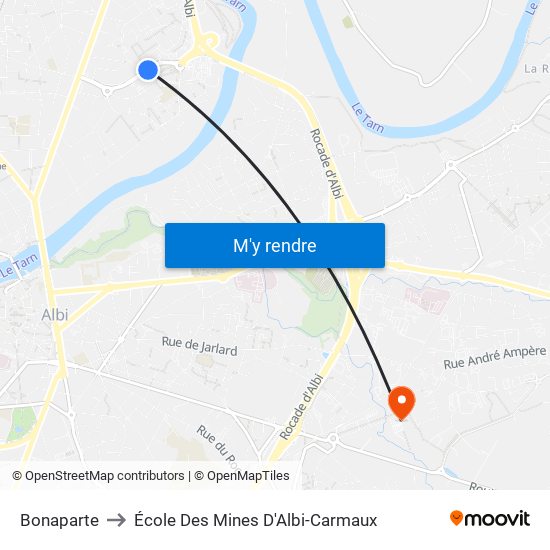 Bonaparte to École Des Mines D'Albi-Carmaux map