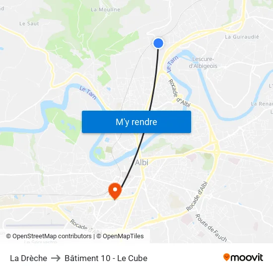 La Drèche to Bâtiment 10 - Le Cube map