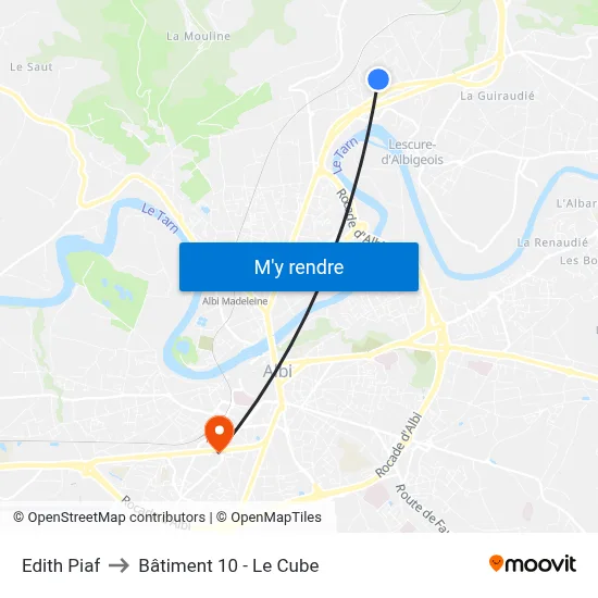 Edith Piaf to Bâtiment 10 - Le Cube map